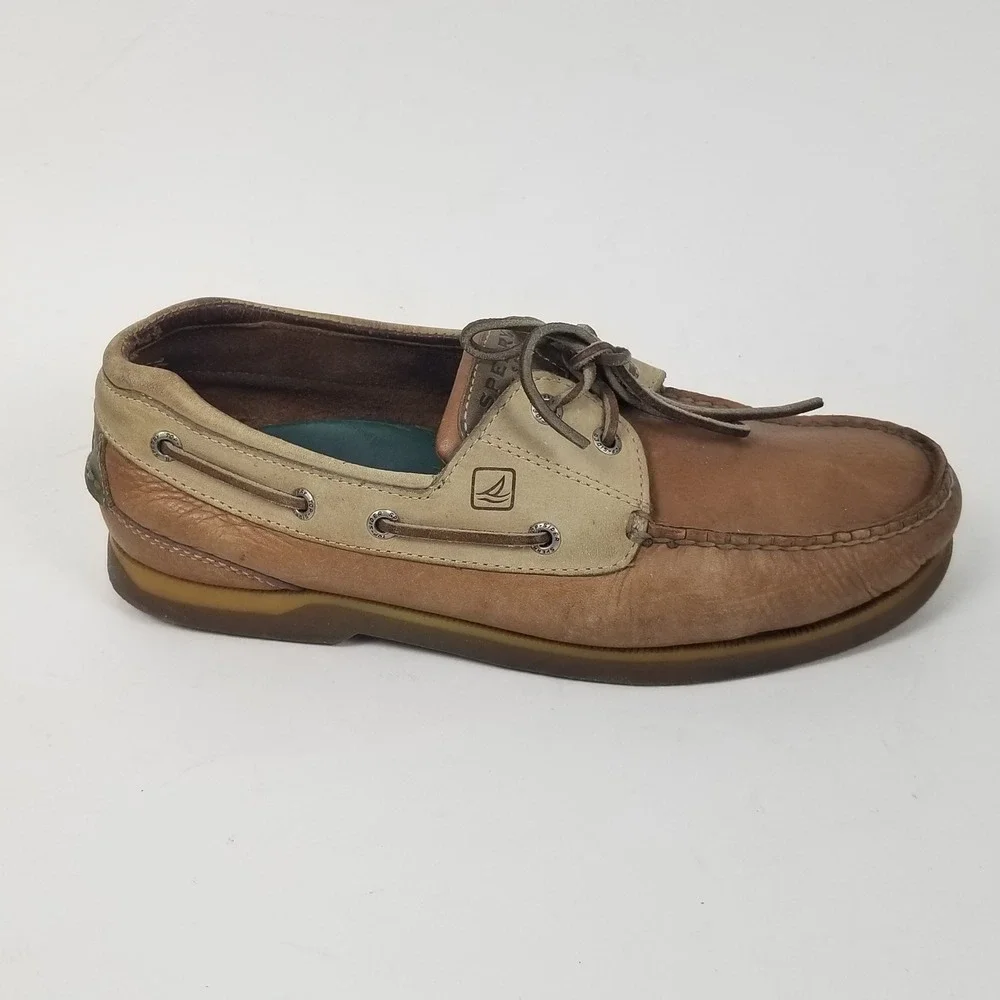 Sperry‎ Boat Shoes Mens 9.5W Brown Authentic Original 0216432 Two Tone Leather